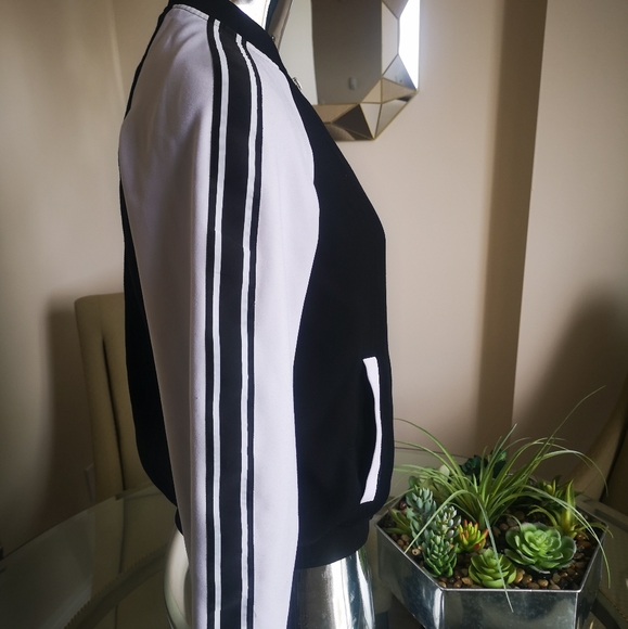 Michael Kors Black and White Bomber Jacket - Picture 3 of 5